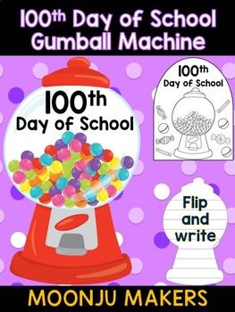 100 Day of School Gumball Machine - Moonju Makers, Craft, Decor, Activity Gumball Bulletin Board Ideas, Gum All Machine Bulletin Board, 100 Day Gumball Machine, Gumball Machine Classroom, 100th Day Of School Gumball Machine, Bulletin Board Display, Time Activities, Writing Crafts, Gumball Machine