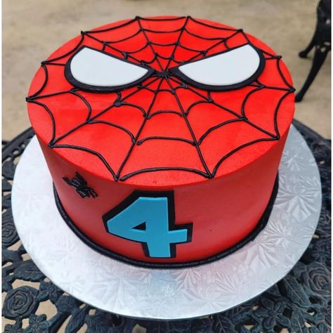 Spider Man Bday Cake, 3rd Birthday Spiderman Cake, Cake Ideas For 3 Year Boy, Round Spiderman Cake, Cake Designs Spiderman, Small Spider Man Cake, Spider Man Smash Cake, Spidy Birthday Cakes, Diy Spiderman Birthday Cake