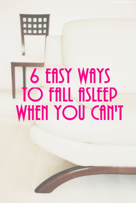 6 Easy Ways to Fall Asleep When You Can't | Being able to fall asleep has always been a struggle of mine. Luckily, I found these 6 easy tips that almost always do the trick. How To Fall Asleep Quickly, Falling Asleep Tips, Ways To Fall Asleep, Fall Asleep Instantly, When You Cant Sleep, Ways To Sleep, How To Sleep Faster, Sleep Remedies, I Cant Sleep