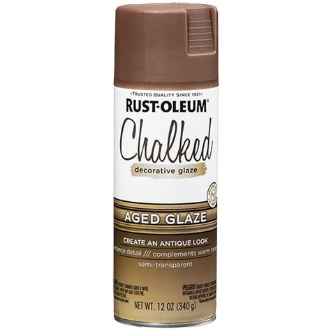 Rust-Oleum | Chalked Decorative Glaze - Aerosol Chalked Aged Glaze, Painting Fireplace Mantel, Ochre Interiors, Chalk Spray Paint, Matte Spray Paint, Paint Keys, Antiquing Glaze, Spray Paint Cans, Chalk Paint Colors