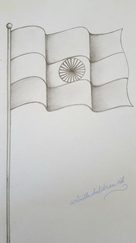 Indian Flag Drawing Images, Flag Waving Drawing, Flag Sketch Drawing, National Flag Drawing, India Flag Drawing, Flag Drawing Ideas, Indian Flag Drawing, Flag Sketch, Tiranga Flag