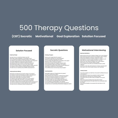 Therapist Questions, Interviewing Questions, Therapist Worksheets, Therapy Questions, Solution Focused Therapy, Motivational Interviewing, 100 Questions, Therapy Worksheets, Meaningful Conversations