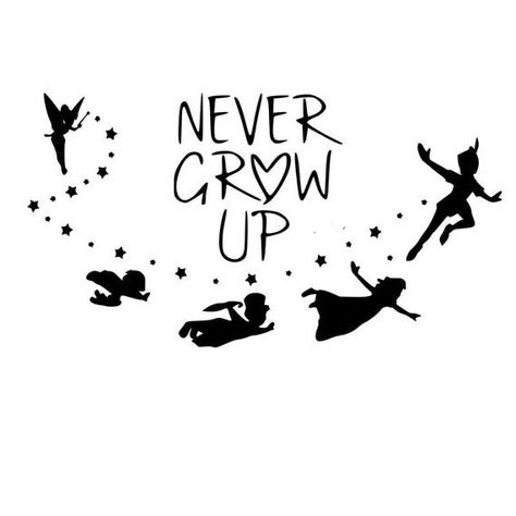 Peter Pan Outline, Never Grow Up Peter Pan, Peter Pan Silhouette, Peter Pan Tattoo, Peter Pan Shirt, Silhouette Disney, Peter Pan Quotes, Peter Pan Party, Projets Cricut