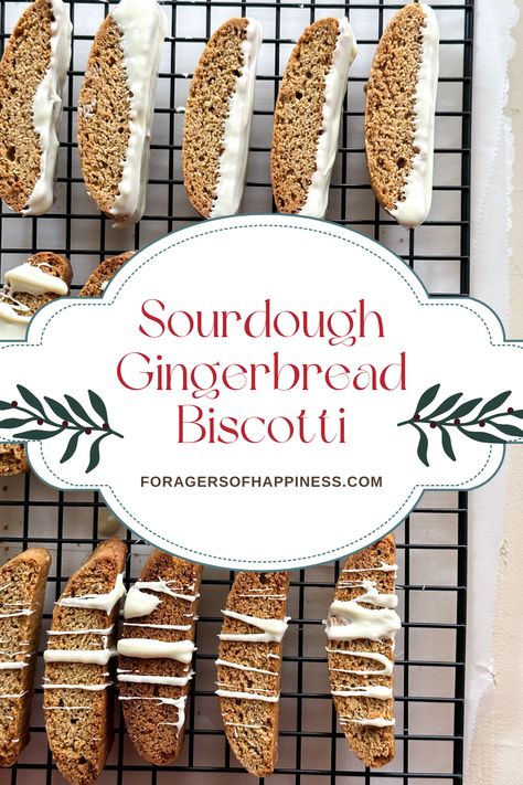 Sourdough Cookies Christmas, Sourdough Recipes Christmas, Sourdough Gingerbread Muffins, Christmas Sourdough Discard Recipes, Sourdough Discard Gingerbread, Christmas Sourdough Bread Recipes, Sourdough Discard Holiday Recipes, Sourdough Bread Christmas, Sourdough Discard Biscotti Recipes