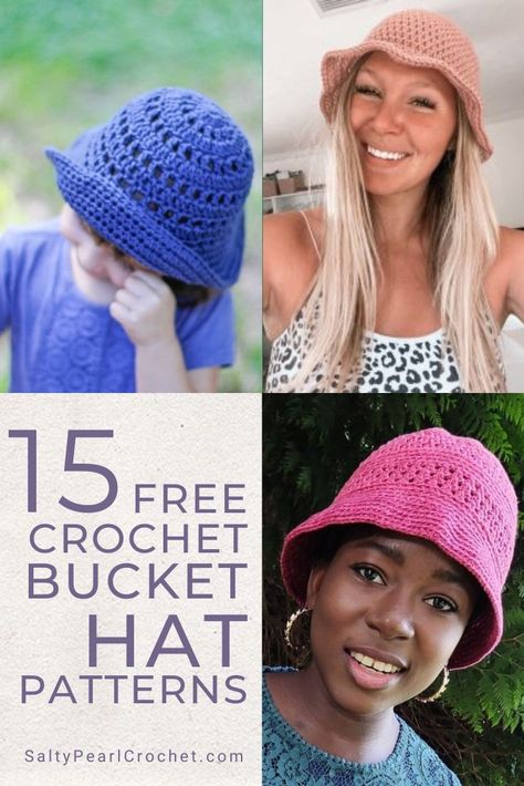 Crochet Hats With Brims, Crochet Crusher Hat Free Pattern, Crochet Brimmed Hat Pattern Free, Free Crochet Bucket Hat Pattern, Bucket Hat Crochet Pattern Free, Free Crochet Bucket Hat Patterns, Free Crochet Bucket Hat, Bucket Hat Patterns, Easy Crochet Bucket Hat