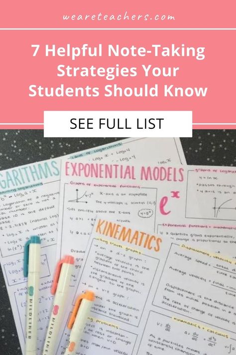 7 Top Note-Taking Strategies That Help Students Learn Note Taking For Math, Effective Note Taking, The Cornell Method, Learning Specialist, Cornell Method, College Note Taking, Note Taking Strategies, Effective Teaching Strategies, Reading Graphic Organizers