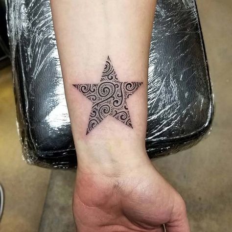 41 Amazing Star Tattoos and Ideas for Women | Page 3 of 4 | StayGlam Cover Up Star Tattoo Ideas, Star Mandala Tattoo, Arm Tattoos Stars, Jewish Star Tattoo, 3d Star Tattoo, A Star Tattoo, Black Star Tattoo, Star Foot Tattoos, Best Star Tattoos