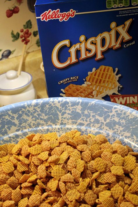 Crispix Cereal, Oven Safe Bowls, Rice Side, Apple Chips, The Nerve, Large Oven, Raw Sugar, Blue Bowl, Rice Crispy