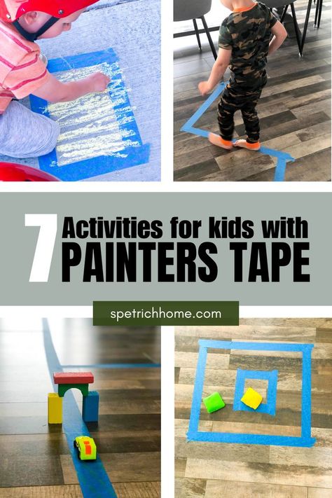 Activity for kids Colored Tape Activities, Painter Tape Activities, Painters Tape Activities For Kids, Painters Tape Art, Masking Tape Art, Bored Kids, Colored Tape, Tape Art, Scotch Tape