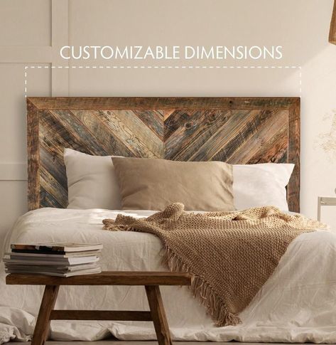 Reclaimed Wood Bedroom Furniture, Reclaimed Wood Bedroom, Herringbone Headboard, Barnwood Headboard, Farmhouse Headboard, Reclaimed Wood Headboard, Rustic Bedroom Furniture, Rustic Headboard, Wood Bedroom Furniture