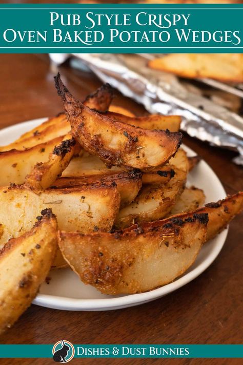 Learn how to make delicious homemade oven baked crispy potato wedges right at home! These are perfect for a game day appetizer or side dish for any occasion! Made with just a few simple ingredients, they're so easy and delicious you'll want to make them all the time. Oven Baked Potato Wedges, Oven Baked Potato, Baked Potato Wedges, Crispy Potato Wedges, Crispy Baked Potatoes, Best Lunch Recipes, Potatoes In Oven, Potato Wedges Baked, Potatoes Recipes