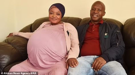 Woman who claims she gave birth to ten children in South Africa is admitted to psychiatric ward  | Daily Mail Online Woman Giving Birth, Vintage Maternity Clothes, Steve Biko, Belly Clothes, Multiple Births, Psychiatric Ward, Pretty Pregnant, Big Belly, Giving Birth