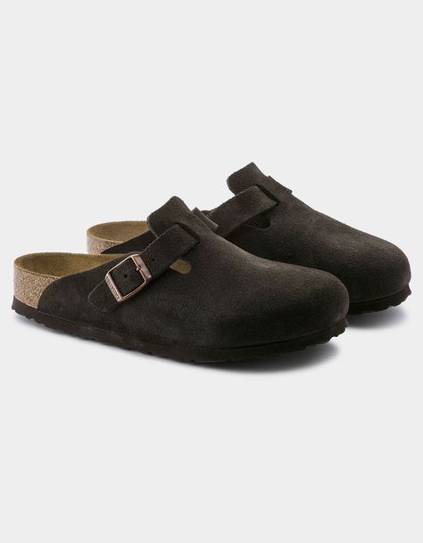 BIRKENSTOCK Boston Soft Footbed Womens Clogs - MOCHA | Tillys Mocha Birkenstock, Boston Soft Footbed, Womens Clogs And Mules, Birkenstock Clog, Boston Clogs, European Shoes, Dr Shoes, Clogs And Mules, Boston Clog