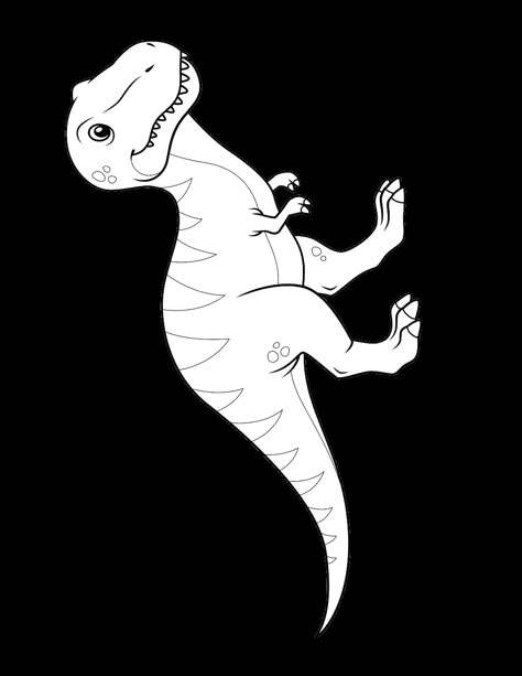 Cute Dino Doodle, How To Draw A Dinosaur, Trex Dino Outline, Cute Dinosaur Line Art, Dianousor Drawing Easy, Outline Of Dinosaur, Dinasour Coloring Paper, Dinosaur Bathroom, Dinosaur Outline