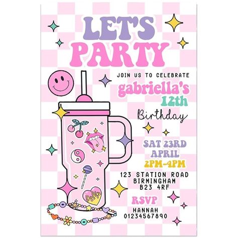 Girls Birthday Party Invitations, party invitations, In My Birthday Era, It's Me, Hi, teenager, Any Age | PACK OF 10 WITH ENVELOPES : Amazon.co.uk: Handmade Products Girl Birthday Party Invitations, It S My Birthday, 12th Birthday, Invitation Envelopes, Childrens Party, Girls Birthday, Handmade Products, My Birthday, Birthday Party Invitations