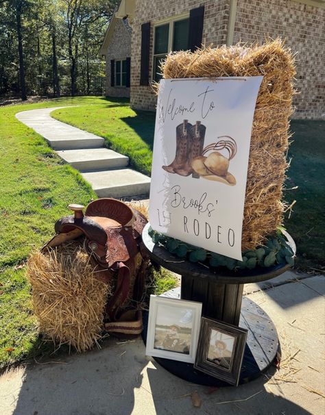 Saddle Up 1st Birthday, Western Rodeo First Birthday, 1st Rodeo Birthday Decor, 2nd Cowboy Birthday Party, My First Rodeo Birthday Sign, First Rodeo Birthday Party Centerpieces, 1 Year Cowboy Birthday, Cowboy Centerpiece Ideas 1st Birthday, 1st Rodeo Decorations