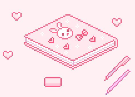 Pink Gif, Arte 8 Bits, 8bit Art, Yami Kawaii, Pink Books, Anime Pixel Art, Pixel Art Design, Pastel Pink Aesthetic, Anime Gifts