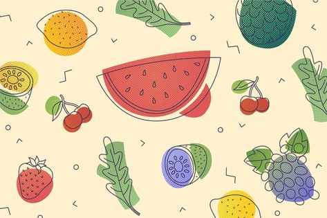 Fruits And Vegetables Background, Food Business Card, Laptop Wallpaper Desktop Wallpapers, Food Cartoon, Desktop Wallpaper Pattern, Fruit Wallpaper, Background Drawing, Food Backgrounds, Food Wallpaper