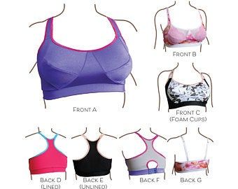 Bra Sewing Pattern, Bralette Pattern, Sports Bra Pattern, Bra Sewing, Sewing Lingerie, Bra Pattern, Fabric Trim, Pdf Sewing Patterns, Lining Fabric