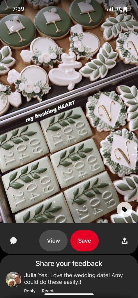 Wedding Cookies Decorated, Bridal Cookies, Date Cookies, Cookie Table, Cookie Inspiration, The Wedding Date, Iced Cookies, Wedding Cookies, Cookie Designs