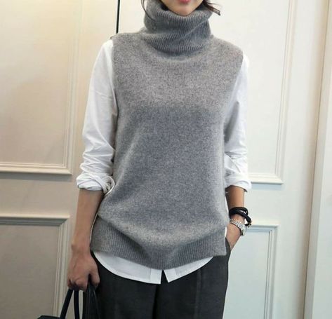 Sleeveless Waistcoat, Sweater Sleeveless, Winter Knitwear, Wool Sweaters Womens, Angora Rabbit, Sleeveless Turtleneck, Womens Turtleneck, Wool Turtleneck, Vest Outfits