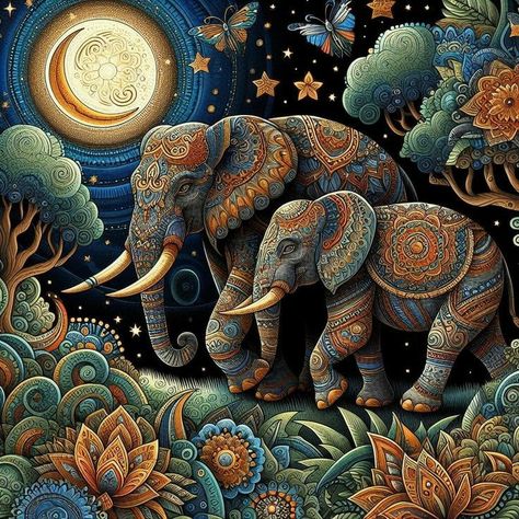 Traditional Elephant, Puzzle Pictures, Bohemian Elephant, Happy Ganesh Chaturthi Images, Elephant Pictures, Ganesh Chaturthi Images, Festival Theme, Happy Ganesh, Painting Art Lesson