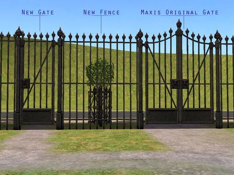 A fence and one-tile gate to match <i>The Sentry<i> two-tile gate from Nightlife. Metal Fence Gates, The Sentry, Royal Monarchy, Ts2 Cc, 4 Characters, Wrought Iron Fences, Sims 4 Characters, Metal Fence, Iron Fence