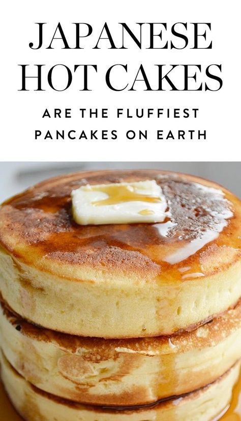 Japanese Hot Cakes, Japanese Hotcakes, Pancakes Low Carb, Fluffiest Pancakes, Fluffy Pancake Recipe, Mapo Tofu, Hot Cakes, Think Food, Breakfast Pancakes