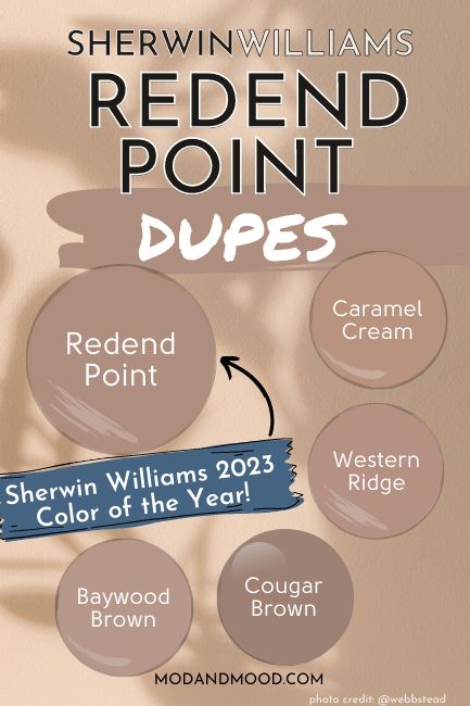 Redend Point - Sherwin Williams Color Of The Year - Mod & Mood Resend Point Sherwin Williams, Redend Point Color Sherwin Williams, Sherwin Williams Redend Point, Sw 9081, Redend Point, Sherwin Williams Paint Neutral, 2023 Color Of The Year, Best Bathroom Colors, Benjamin Moore Classic Gray