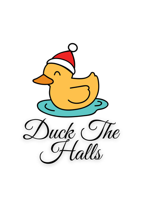 Duck The Halls - Santa Hat Splashdown Christmas Rubber Duck, Christmas Widgets, Beach Sunset Painting, Duck Illustration, Duck Drawing, Christmas Duck, Christmas Card Art, Watercolor Painting Techniques, Sketch Ideas