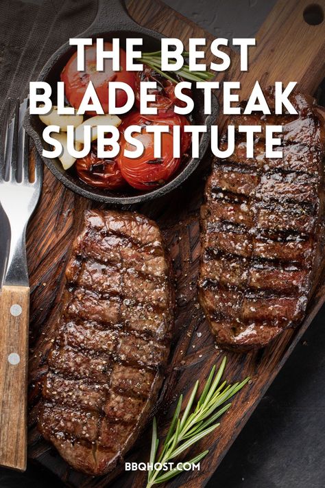 What is blade steak and what is the best blade steak substitute? Since you cannot always get the exact same steak cuts that your grilled steak recipes require, it's a good idea to know best substitutes. This post will equip you with what you need to know to be able to prepare your favorite grilling recipes that will impress your barbecue party guests. Fire up the grill and get ready for a fantastic backyard bbq. Blade Steak Recipes, Steak Preparation, Marinade Ideas, Blade Steak, Best Cut Of Steak, How To Prepare Steak, Grilling Steak, Butcher's Cut, Charcoal Grilling