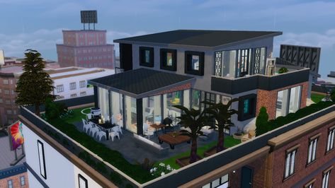 Sims 4 San Myshuno House, San Myshuno Penthouse, The Sims 4 Penthouse, Sims 4 Penthouse Floorplan, Sims 4 Penthouse Ideas, Penthouse Sims 4, Family Penthouse, Penthouse Floorplan, Penthouse Exterior