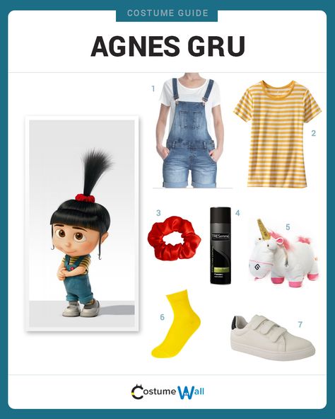 Dress Like Agnes Gru from Despicable Me. See additional costumes and Agnes cosplays. Gru From Despicable Me, Agnes Costume, Despicable Me Costume, Halloween Costume Couple, Costume Guide, Bff Halloween Costumes, Best Friend Halloween Costumes, Halloween Coustumes, Halloween Costumes For 3