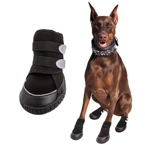 PRICES MAY VARY. 1.【Size】Dog booties for large dog. (Length 3.9 inches * Width 3.2 inches) Dog shoes medium size dogs. Please measure paw width and length before you order. If the paw is in-between two sizes, select the larger size. 2.【Great for All Weather Conditions】 Adorepaw dog shoes are suitable for all weather conditions, protect your dogs from different kind of environments, such as the hot ground in summer, cold winter and the ground with nails and hard rocks. 3.【Safety】 Booties comes with 3 Elastic Reflective Straps to keep your dogs safe when walking at night, and durable rubber anti-slip sole provides stability and traction. 4.【Easy to Put on/Stay on】 Our dog shoes are designed with 2 freely adjustable tape, expands with a wide split seam opening, it’s very easy to put on and ta Dog Rain Boots, Walking At Night, Medium Size Dogs, Paw Protector, Dog Booties, Boots For Winter, Spring Hiking, Dog Boots, Snow Dogs