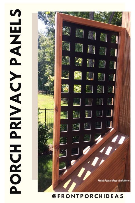 If you are looking for ways to add privacy to your patio or front porch, then check out how to make these easy porch privacy panels. These diy porch privacy panels are a perfect solution for porch privacy. Front Porch Privacy Ideas Diy Wall, Privacy Porch Screen, Porch Divider Ideas, Diy Porch Privacy, Small Deck Privacy Ideas, Porch Screen Ideas Patio Privacy, Front Porch Privacy Ideas, Lattice Privacy Fence, Small Back Porches