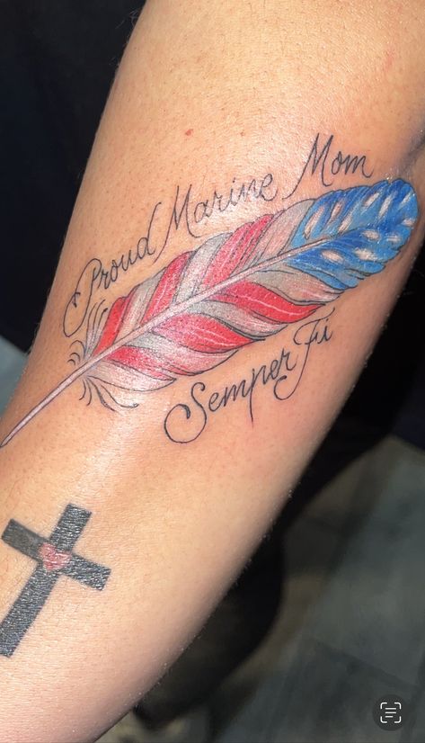 Marine Sister Tattoo, Marine Mom Tattoo Ideas Sons, Marine Corps Tattoos For Women, Army Mom Tattoos, Usmc Mom Tattoo, Air Force Mom Tattoo, Marine Mom Tattoo, Marine Corps Tattoos, Usmc Tattoo