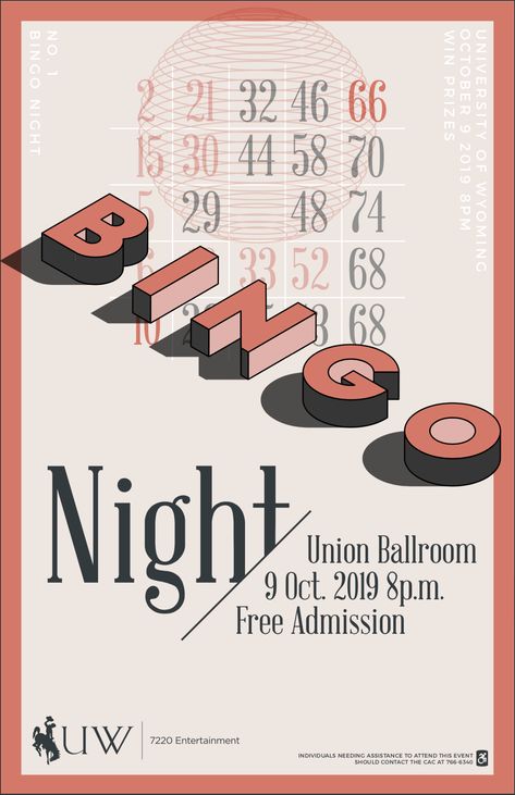 Bingo Night Flyer, Bingo Graphic Design, Bingo Poster Design, Bingo Invitations, College Event Poster, Dinner Flyer Design, Bingo Poster, Bingo Event, Bingo Graphic