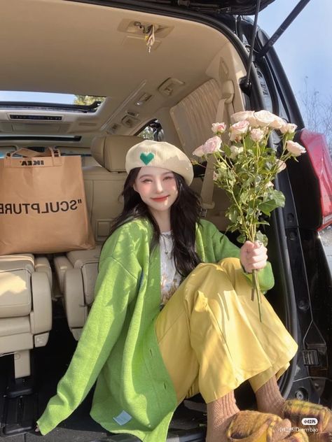 Colorful Outfit, Style Korea, Cute Photos, Ulzzang Girl, Colorful Fashion, My Girl, Rain Jacket, Fashion Inspo, Dress Up