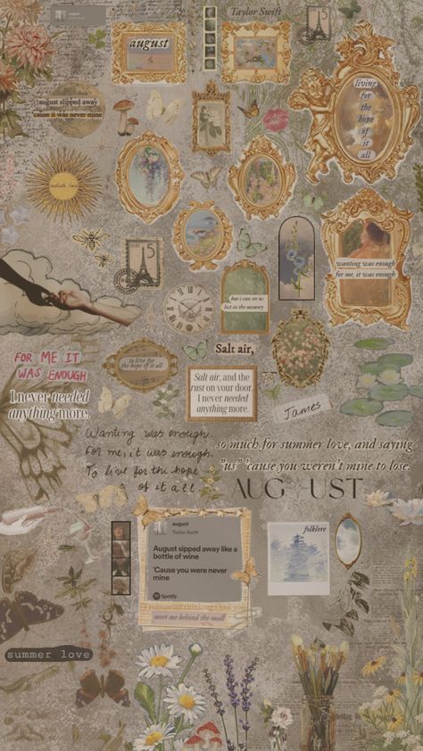 A u g u s t • Taylor Swift • Folklore #wallpaper #music #folklore #august #taylorswift #aesthetic #vintage #nature #art #james #augustine #betty #erastour Taylor Swift Folklore Wallpaper, Folklore August, Folklore Wallpaper, Folklore Aesthetic, Folklore Art, Taylor Swift Folklore, Wallpaper Music, Vintage Nature, Aesthetic Vintage