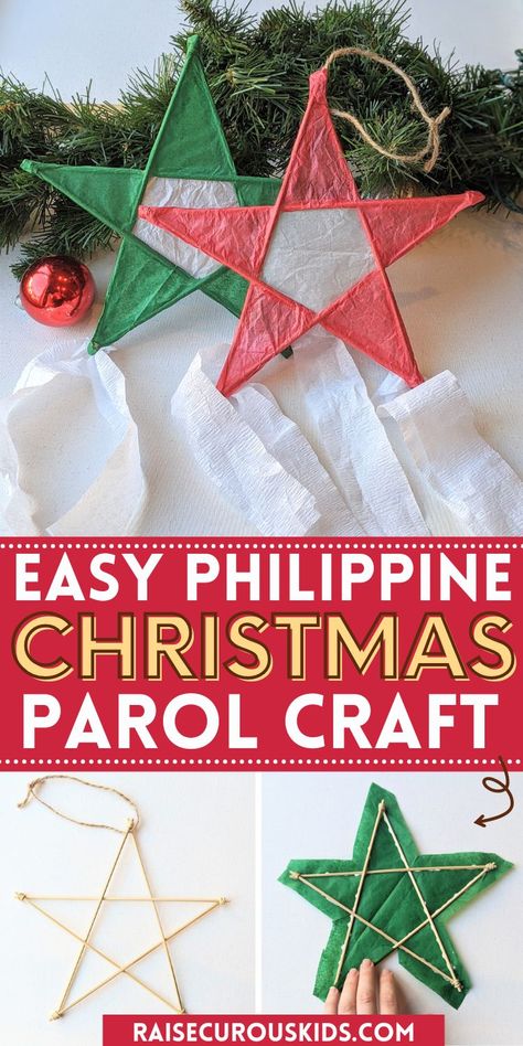 How to Make a Philippine Christmas Parol - Raise Curious Kids Christmas Star Lantern, Parol Diy, Philippine Christmas, Christmas In The Philippines, Around The World Crafts For Kids, Christmas Lanterns Diy, Christmas Star Crafts, Christmas Parol, Christmas Learning Activities