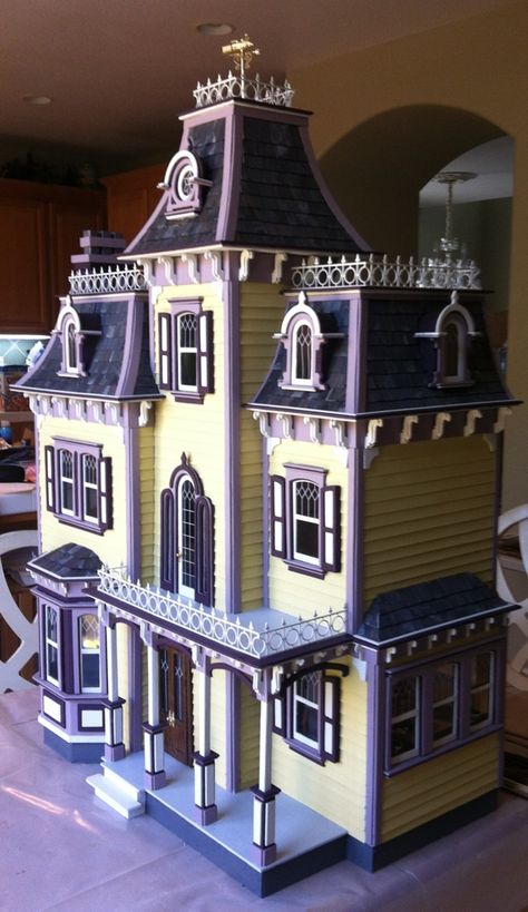 Visit the post for more. Purple Doll House, Painted Lady Dollhouse Color Schemes, Purple Dollhouse, Big Dollhouse, Beacon Hill Dollhouse, Victorian Dollhouse Miniatures, Lavender Cottage, Haunted Dollhouse, Doll House Plans