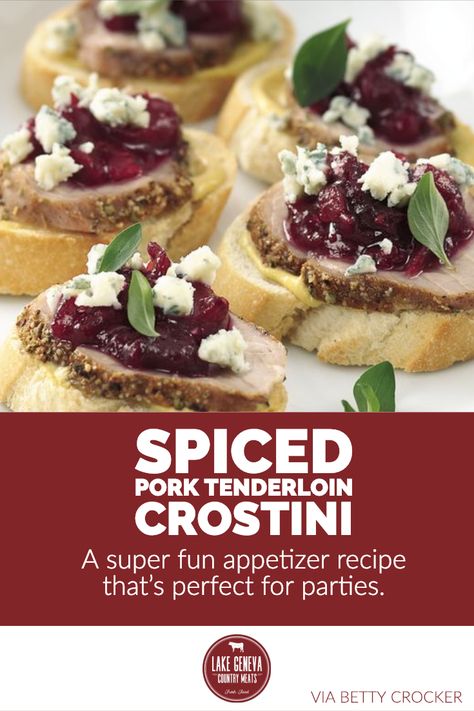 Pork Loin Crostini, Pork Tenderloin Crostini, Pork Loin Appetizers, Pork Tenderloin Appetizer, Tenderloin Appetizer, Pork Tenderloin Bites, Tenderloin Crostini, Wine Appetizers, Mustard Pork Tenderloin