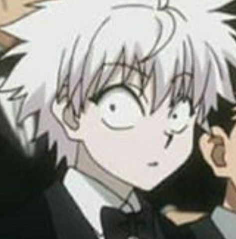 Funny Anime Character Faces, Anime Nosebleed Reaction Pic, Killua Pfp Funny, Killua Reaction Pic, Sorry Anime Face, Killua Zoldyck Funny Face, Anime Huh Face, Anime Sticker Funny, Anime Reactions Faces Funny