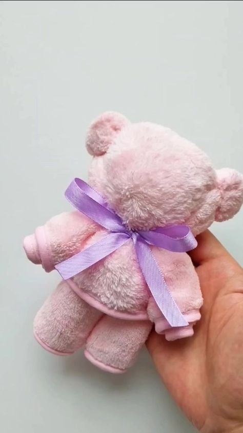 You can make a bear with a towel, simple, cute and easy to learn, collect it and make it with your children. #parent-childhandwork #kindergartenhandwork #seeing it #towellittlebear #coax babyhandwork #kindergarten #kidsactivities #kidsart #fun #intresting #children #childrenart #handmade #kids #kidsfun #diy #parentchild #homemade paper craft | paper craft Towel Bear Tutorial, Wash Cloth Bear, How To Make A Teddy Bear Out Of A Towel, Teddy Bear Made From Hand Towel, Towel Teddy Bear, Make A Bear, Washcloth Crafts, Homemade Paper, Towel Animals