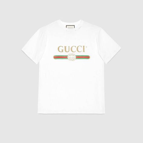 Gucci T Shirt, Gucci Logo, Logo Vintage, Fashion Logo, Vintage Logo, Oversized Tshirt, Casual T Shirts, Tshirt Logo, Printed Cotton