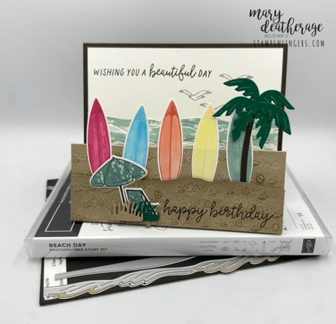 Anything Goes with a Fun Fold for Creative Creases #75 Inked Botanicals Dsp, Double Easel Card, Good Morning And Happy Friday, Paper Pumpkins, Beach Cards, Birthday Sentiments, Fun Folds, Pocket Scrapbooking, Summer Cards