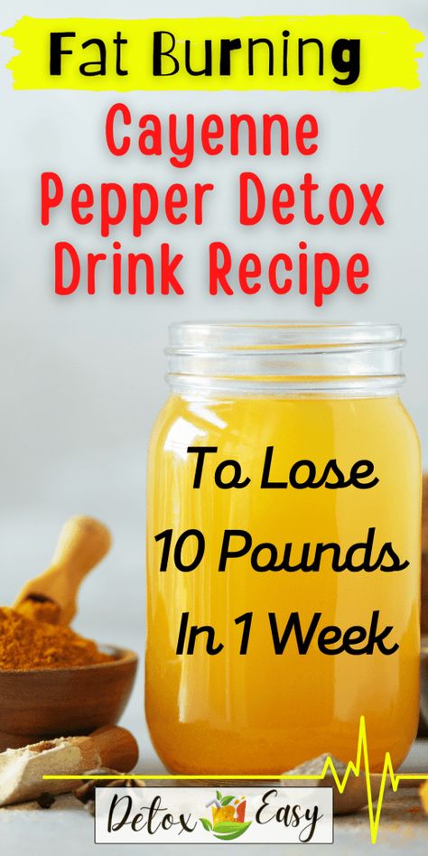 Cayenne Pepper Cleanse, Cayenne Pepper Drink, Cayenne Pepper Recipes, Lemon Cleanse, Lemon Diet, Easy Detox, Detox Drinks Recipes, Lose 10 Pounds, Diet Drinks