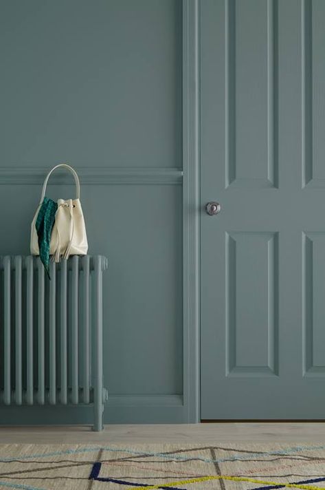 Painting your ceilings and walls the same colour | Crown Paints Walls And Doors Same Color, Crown Paint Colours, Painted Radiator, Crown Paints, Dado Rail, Door Frames, Hallway Ideas Colour, Painted Ceiling, Bedroom Paint