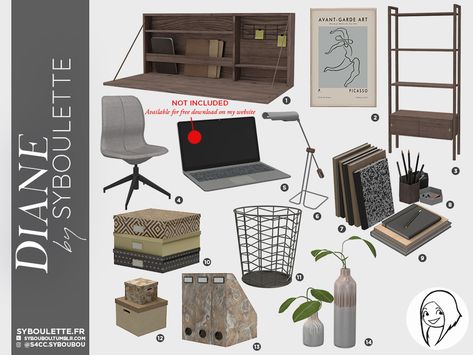 Sims 4 Cc Working Furniture, Ts4 Minimalist Cc, Sims4 Builds, Sims4 House, Sims 4 Cc Furniture Living Rooms, Sims 4 Beds, Lotes The Sims 4, Sims Furniture, Furniture Cc