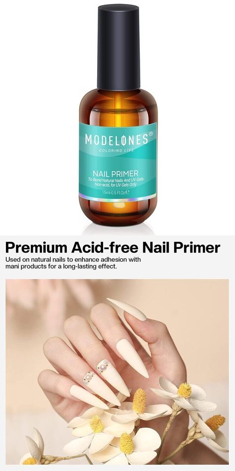 Modelones Nail Primer, Acid Free Nail Bond Primer, Nail Protein Bond for Acrylic Powder Gel Nai Modelones Nail Primer, Acid Free Nail Bond Primer, Nail Protein Bond for Acrylic Powder Gel Nai Nail Biting Habit, Acrylic Nail Supplies, Nail Primer, Nail Prep, Container Gardening Flowers, Polygel Nails, Nail Biting, Gardening Flowers, Nail Supplies